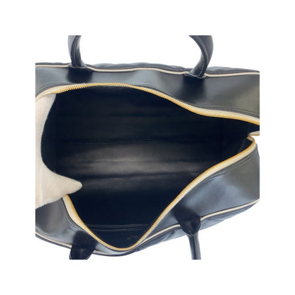 Chanel Vintage Matelasse Black Gold Hardware Leather Boston Bag Handbag Ladies