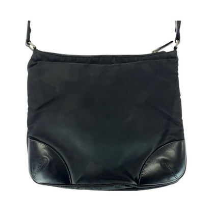 Prada Tessuto Triangle Logo Plate Silver Hardware Nylon Leather Shoulder Bag