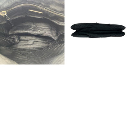 Prada Tessuto Triangle Logo Plate Silver Hardware Nylon Leather Shoulder Bag