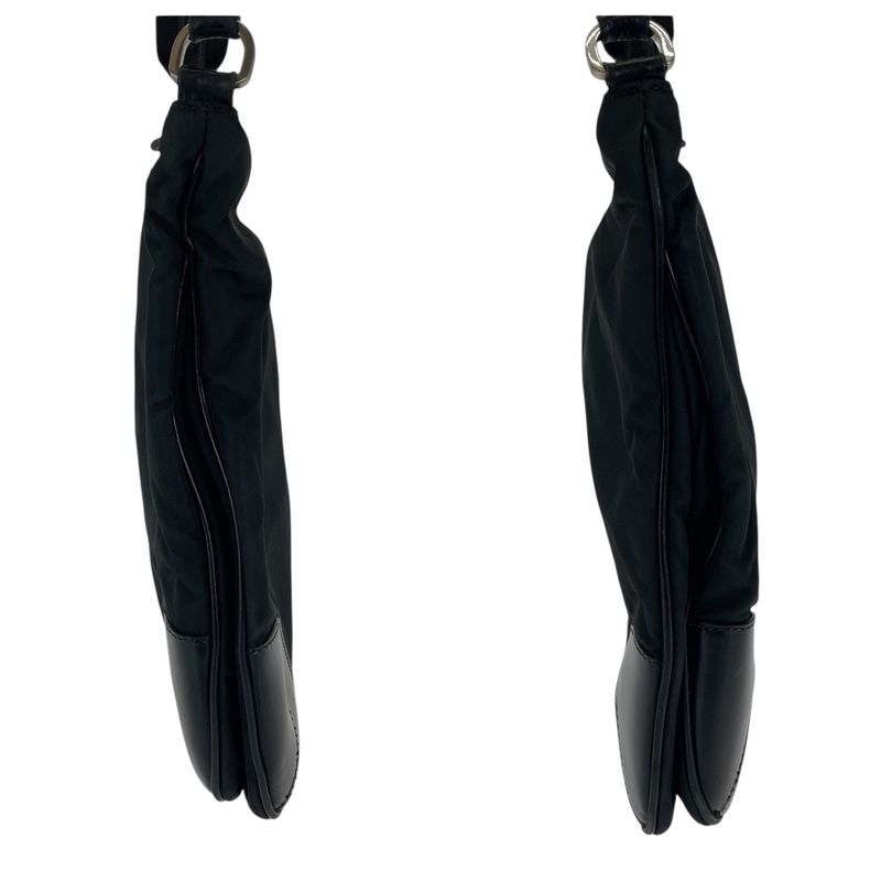 Prada Tessuto Triangle Logo Plate Silver Hardware Nylon Leather Shoulder Bag