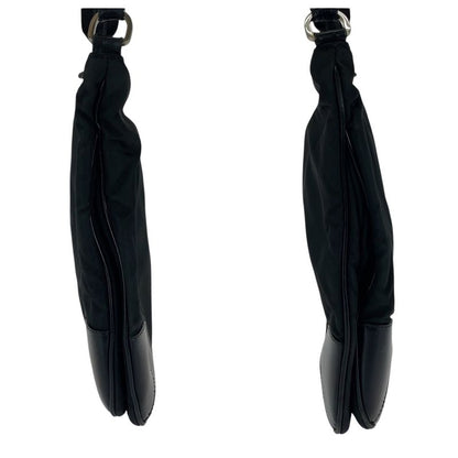 Prada Tessuto Triangle Logo Plate Silver Hardware Nylon Leather Shoulder Bag