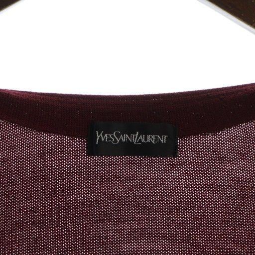 Yves Saint Laurent YVES Saint Laurent Knitted Vest Wool Single V-neck Red -
