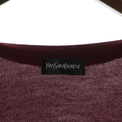 Yves Saint Laurent YVES Saint Laurent Knitted Vest Wool Single V-neck Red -