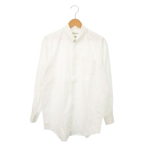 Celine Shirt Y Shirt Long Sleeve Cotton Shadow Stripe Logo Embroidery White MN1