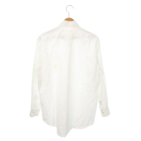 Celine Shirt Y Shirt Long Sleeve Cotton Shadow Stripe Logo Embroidery White MN1