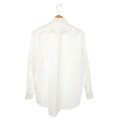 Celine Shirt Y Shirt Long Sleeve Cotton Shadow Stripe Logo Embroidery White MN1