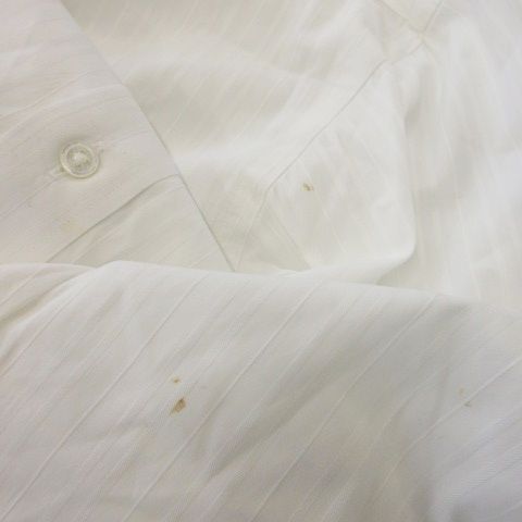 Celine Shirt Y Shirt Long Sleeve Cotton Shadow Stripe Logo Embroidery White MN1