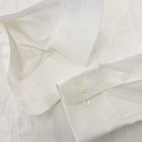 Celine Shirt Y Shirt Long Sleeve Cotton Shadow Stripe Logo Embroidery White MN1