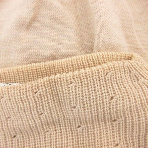 Christian DIOR Vintage Knit Sweater Long Sleeve M Mock Neck Pullover Wool Beige