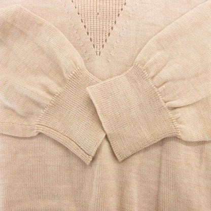 Christian DIOR Vintage Knit Sweater Long Sleeve M Mock Neck Pullover Wool Beige