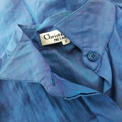 Christian DIOR Pret-a-porter Wing Collar Shirt Long Sleeves Bow Tie Ribbon