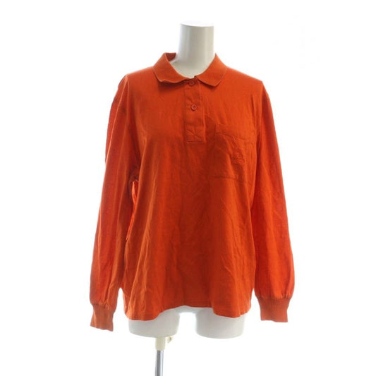 Christian DIOR Sports Polo Shirt Cut And Sewn Long Sleeves Logo M Orange - GY11