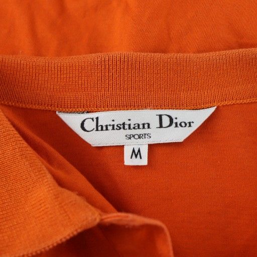 Christian DIOR Sports Polo Shirt Cut And Sewn Long Sleeves Logo M Orange - GY11
