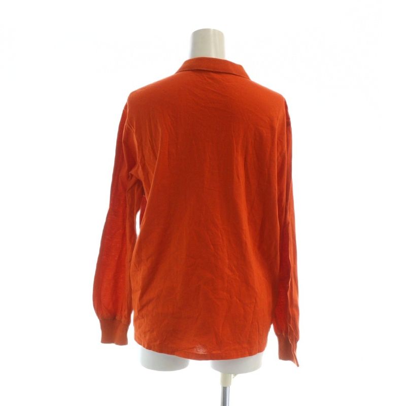 Christian DIOR Sports Polo Shirt Cut And Sewn Long Sleeves Logo M Orange - GY11