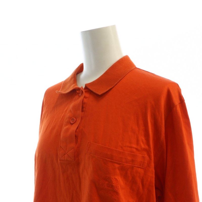 Christian DIOR Sports Polo Shirt Cut And Sewn Long Sleeves Logo M Orange - GY11