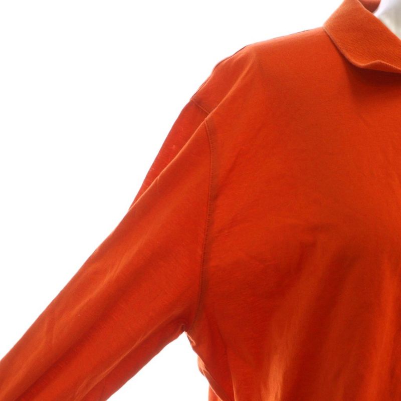 Christian DIOR Sports Polo Shirt Cut And Sewn Long Sleeves Logo M Orange - GY11
