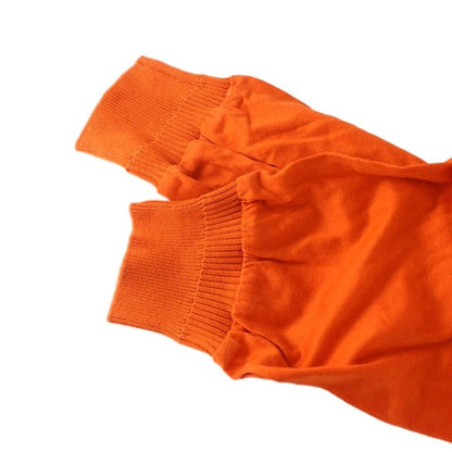 Christian DIOR Sports Polo Shirt Cut And Sewn Long Sleeves Logo M Orange - GY11