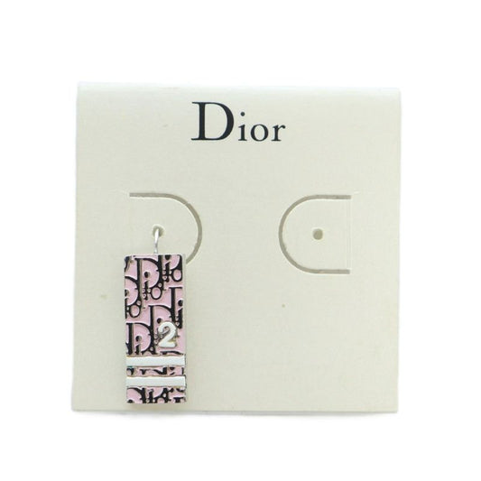 Dior Earrings One Ear Only Accessories Signature Logo Silver Color Pink - GY18