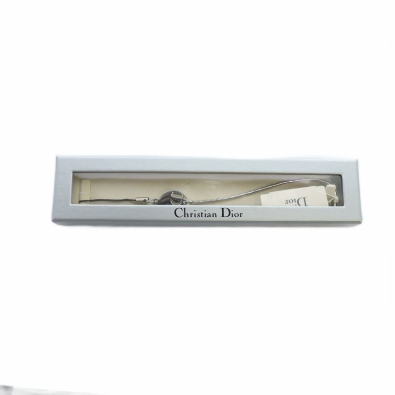 Christian DIOR Lanyard Charm Key Holder Logo Silver Color - GY18 MQ - OH