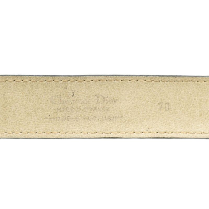 Christian DIOR Belt Leather Buckle Logo Gold Hardware 70 Black XZ - OH - GY11