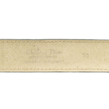 Christian DIOR Belt Leather Buckle Logo Gold Hardware 70 Black XZ - OH - GY11