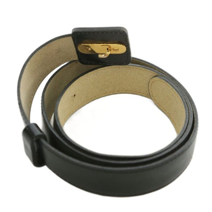 Christian DIOR Belt Leather Buckle Logo Gold Hardware 70 Black XZ - OH - GY11