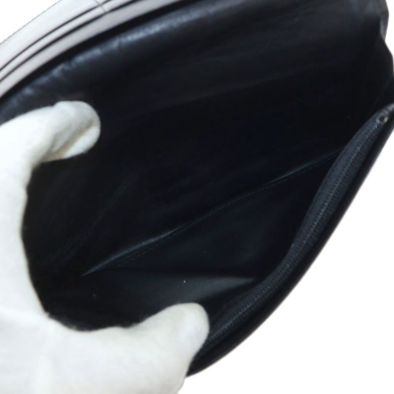 Yves Saint Laurent YVES Saint Laurent Long Wallet Leather Shape Pressed Logo