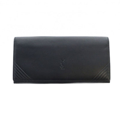 Yves Saint Laurent YVES Saint Laurent Long Wallet Leather Shape Pressed Logo