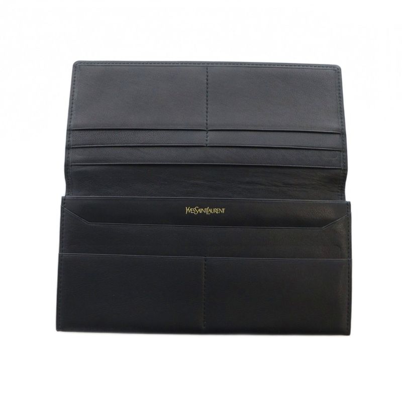 Yves Saint Laurent YVES Saint Laurent Long Wallet Leather Shape Pressed Logo