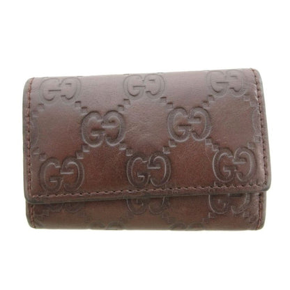 Gucci Shimmer 6-strap Key Case Leather GG Signature Embossed Brown 138093 UO -