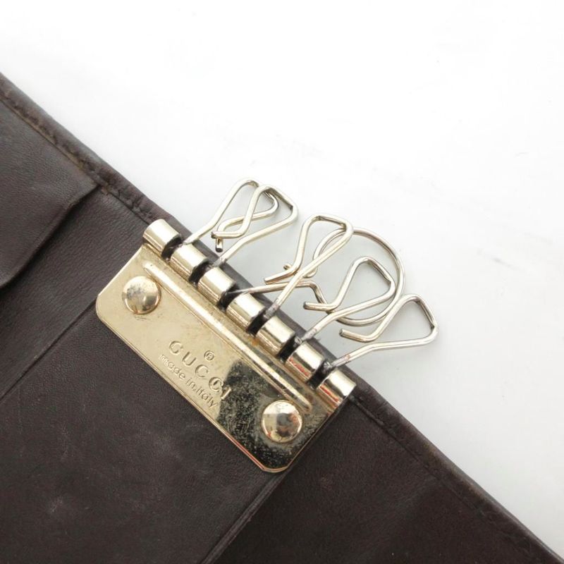 Gucci Shimmer 6-strap Key Case Leather GG Signature Embossed Brown 138093 UO -