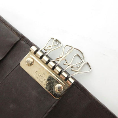 Gucci Shimmer 6-strap Key Case Leather GG Signature Embossed Brown 138093 UO -