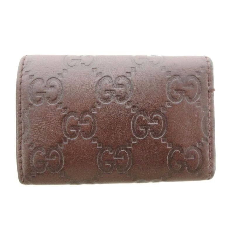 Gucci Shimmer 6-strap Key Case Leather GG Signature Embossed Brown 138093 UO -