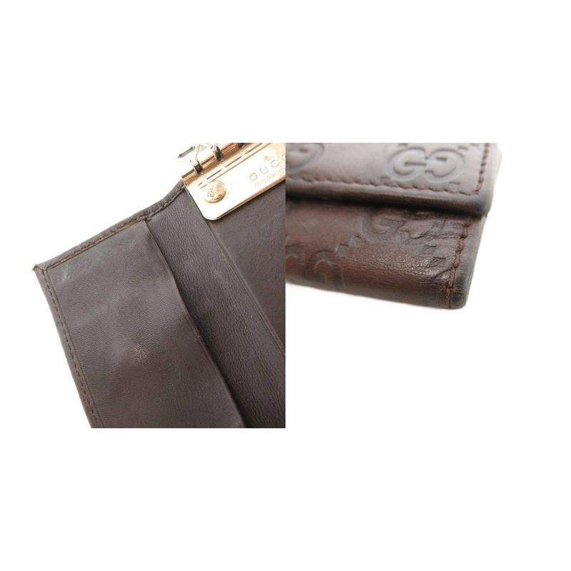 Gucci Shimmer 6-strap Key Case Leather GG Signature Embossed Brown 138093 UO -
