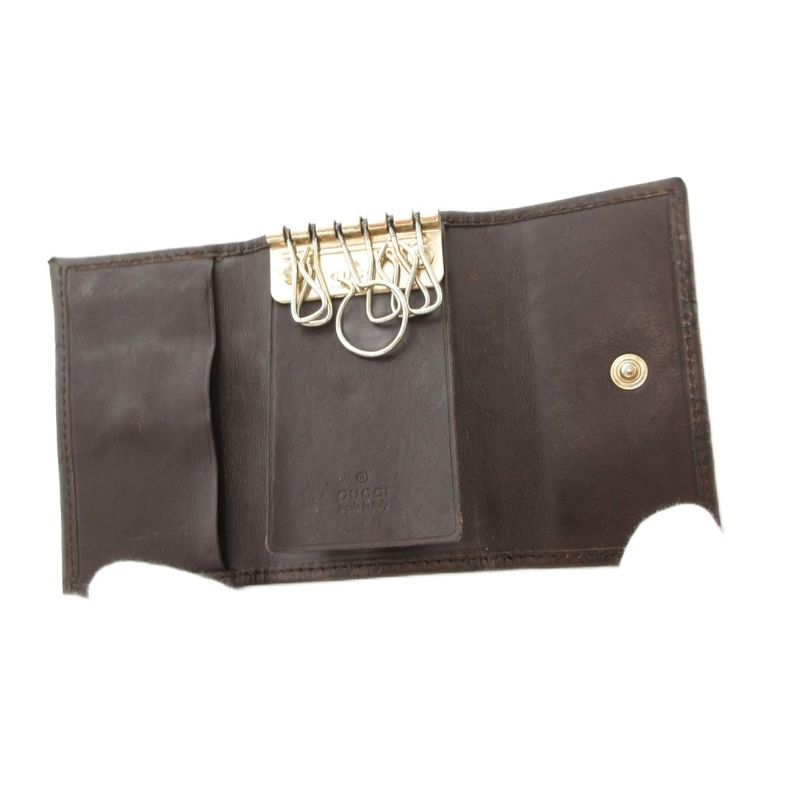 Gucci Shimmer 6-strap Key Case Leather GG Signature Embossed Brown 138093 UO -