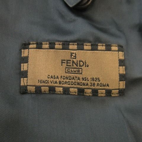 Fendi CLUB Tailored Jacket Bleather Melton Fully Lined Navy AO3 - GY18