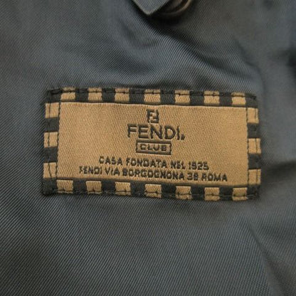 Fendi CLUB Tailored Jacket Bleather Melton Fully Lined Navy AO3 - GY18