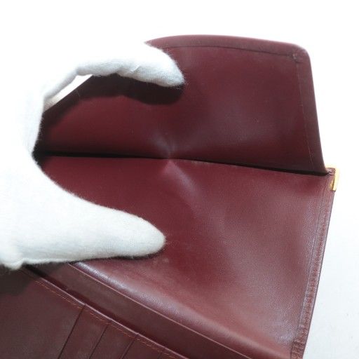 Cartier Must Line Double C Long Wallet Fold Leather Logo Bordeaux XZ - GY18