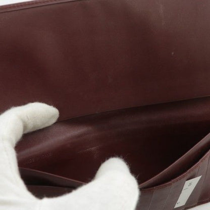 Cartier Must Line Double C Long Wallet Fold Leather Logo Bordeaux XZ - GY18