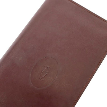 Cartier Must Line Double C Long Wallet Fold Leather Logo Bordeaux XZ - GY18