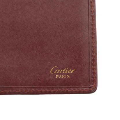 Cartier Must Line Double C Long Wallet Fold Leather Logo Bordeaux XZ - GY18