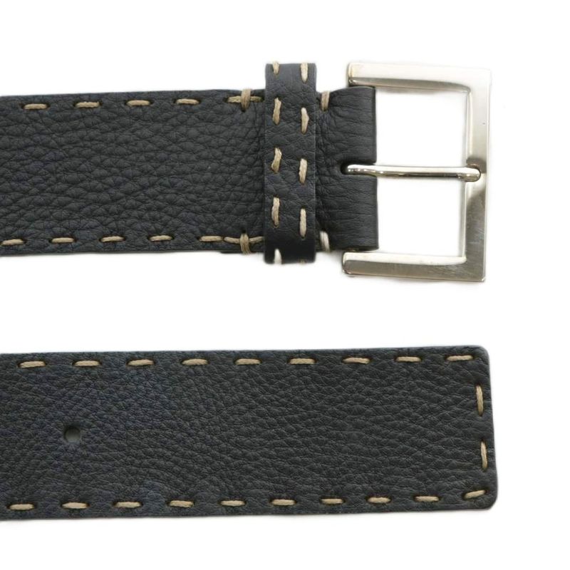 Fendi Belt Dove Leather Stitching 90 36 Black XZ - GY19