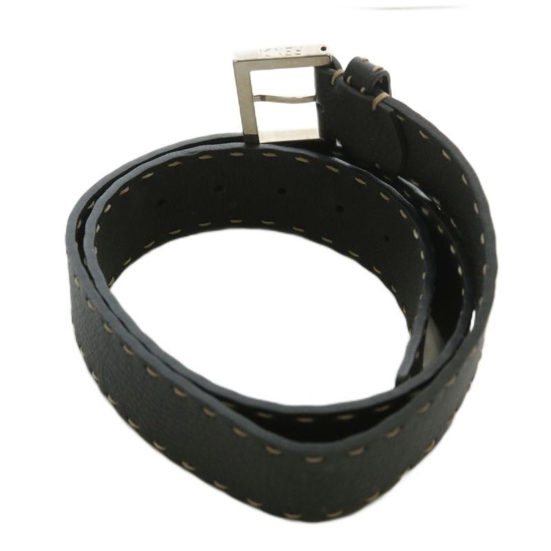 Fendi Belt Dove Leather Stitching 90 36 Black XZ - GY19