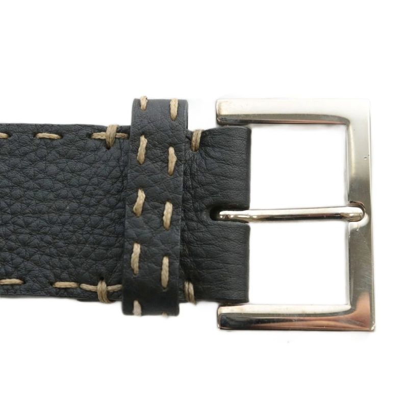 Fendi Belt Dove Leather Stitching 90 36 Black XZ - GY19