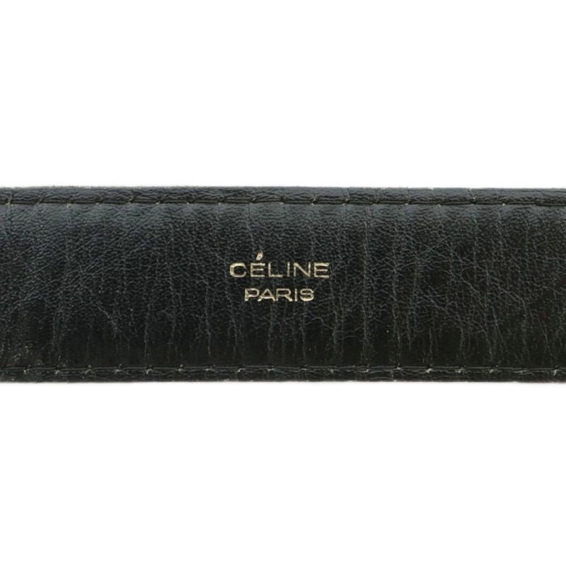 Celine Vintage Old Belt Leather Buckle Horse Carriage Logo Gold Hardware 70