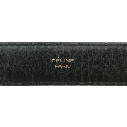 Celine Vintage Old Belt Leather Buckle Horse Carriage Logo Gold Hardware 70