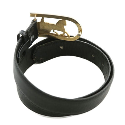 Celine Vintage Old Belt Leather Buckle Horse Carriage Logo Gold Hardware 70