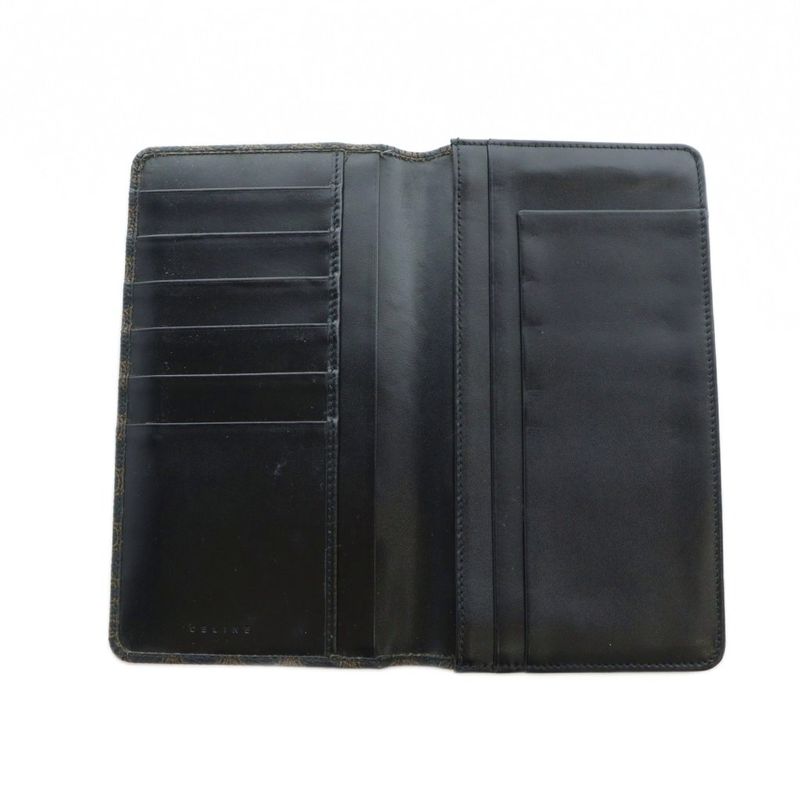 Celine Long Wallet Billfold Logo Triomphe PVC Brown - GY11 MQ