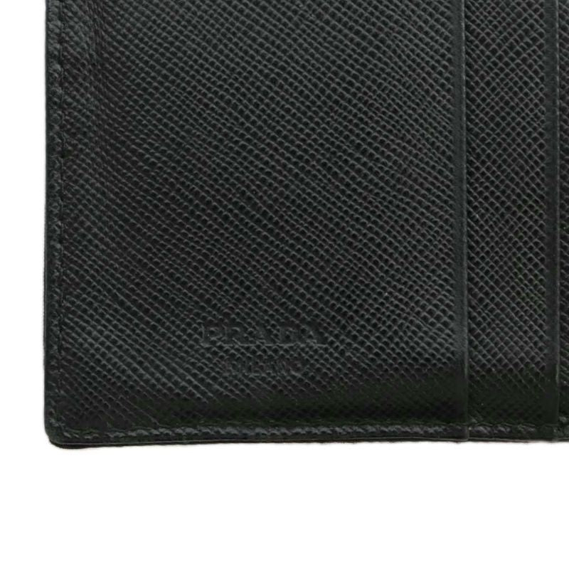 Prada Wallet Trifold Nylon Leather Triangle Logo Plate Black XZ - GY11