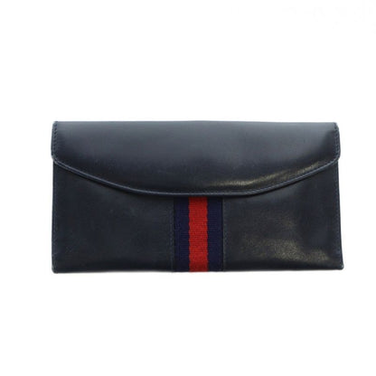 Gucci Long Wallet Leather Logo Sherry Line Black - GY18 MQ - OH